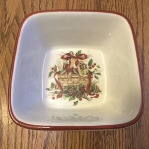 Longaberger Pottery Natures Garland Small Square Bowl New In Box
